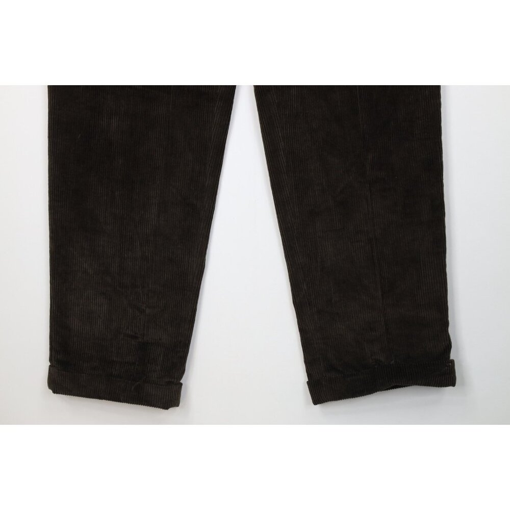 Vtg 90s Streetwear Mens 36x30 Faded Heavy Wide Leg Corduroy Chino Pants Brown - Picture 4 of 14